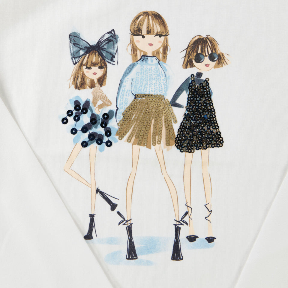 Mayoral Kids Girls T-shirt in OffWhite