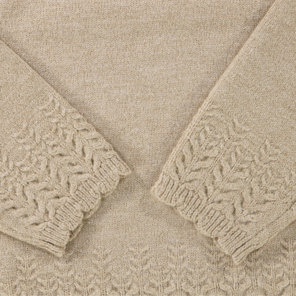 Mayoral Kids Girls Sweater in Light Beige