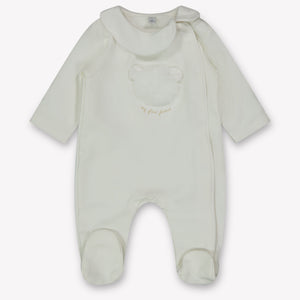 First Baby Unisex Playsuit In OffWhite