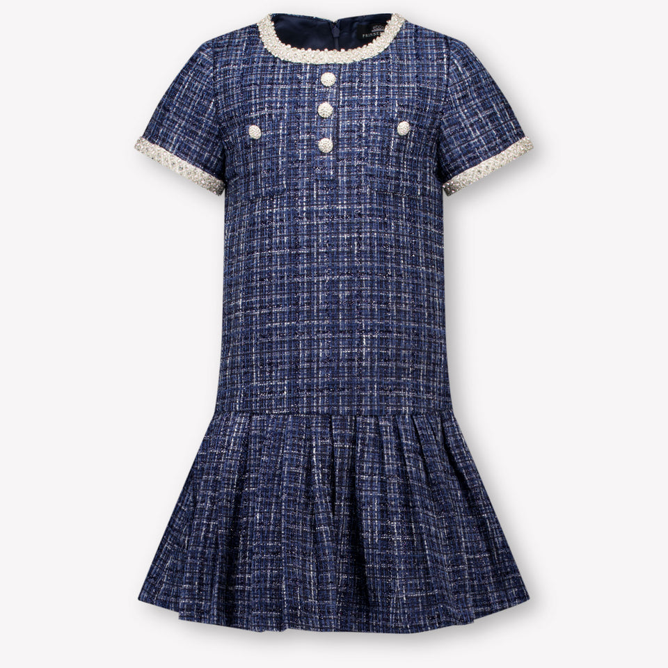 Prinsessefin Kids Girls Dress Navy