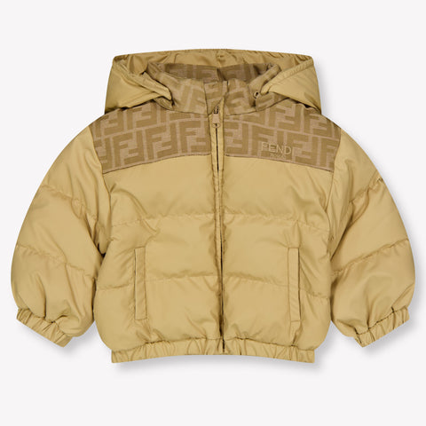 Fendi Baby Unisex winterjas In Beige
