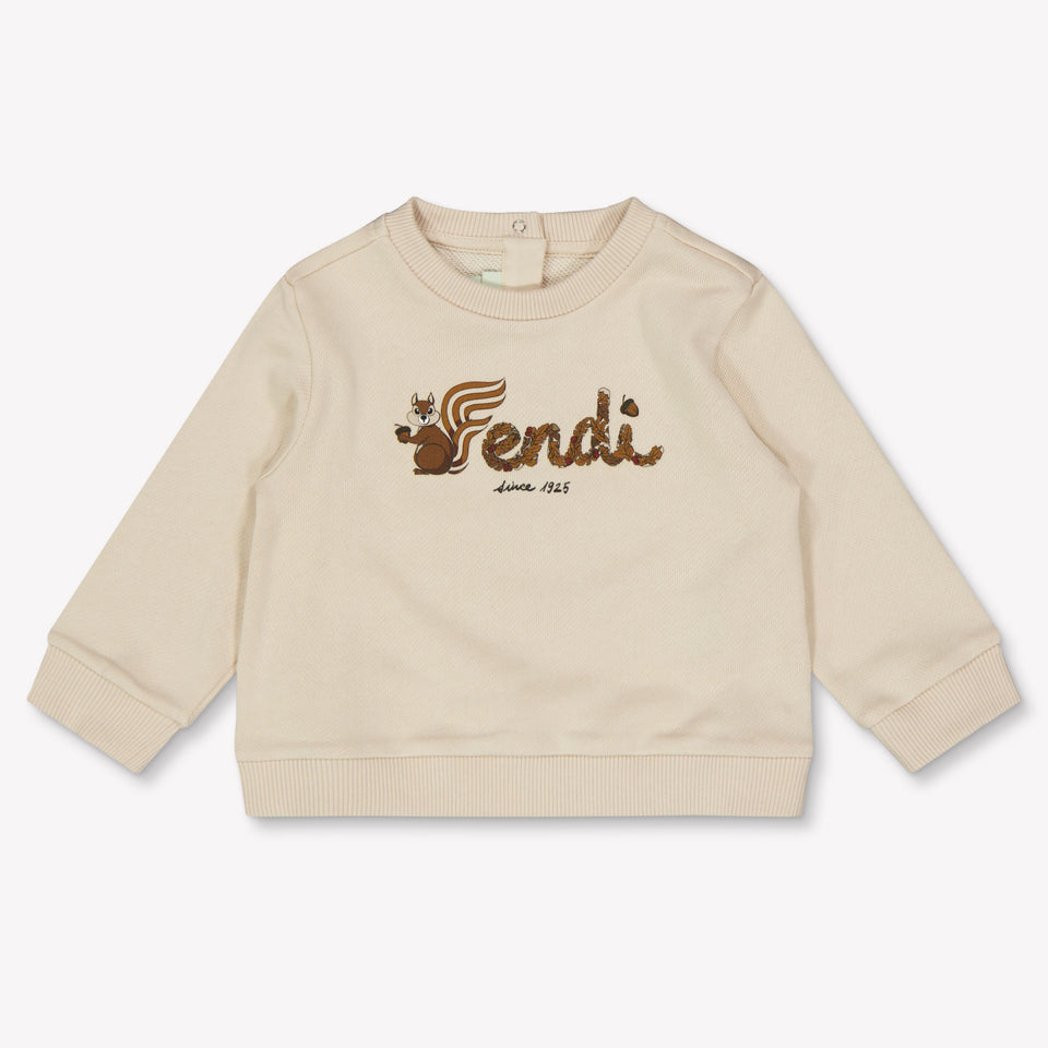 Fendi Baby Unisex Trui In Licht Beige