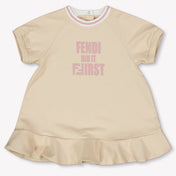 Fendi Baby Meisjes Jurk In Licht Beige