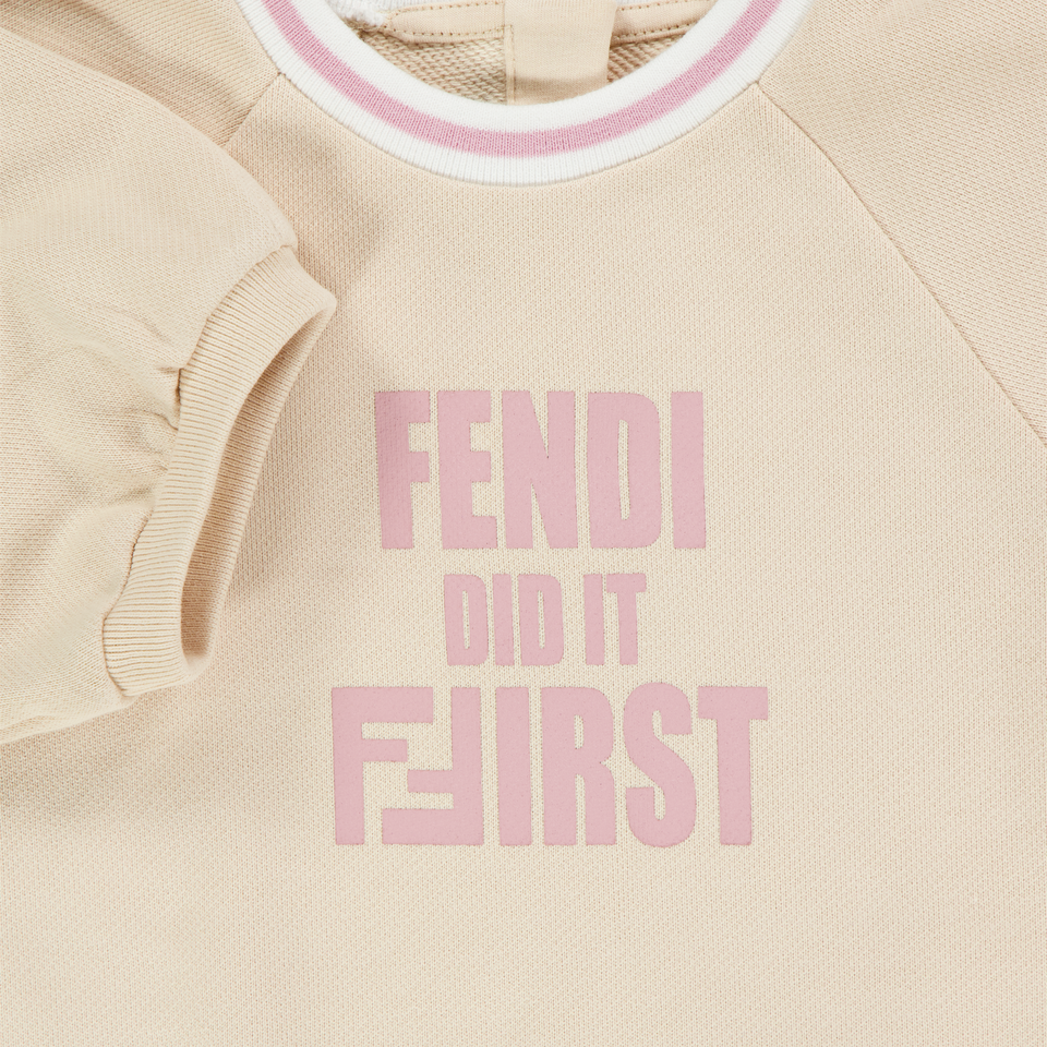 Fendi Baby Meisjes Jurk In Licht Beige