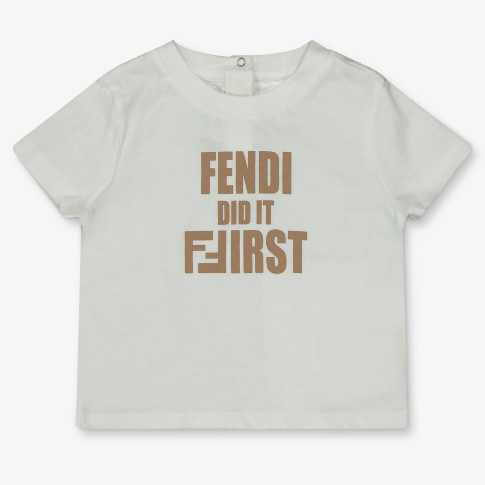 Fendi Baby Meisjes T-Shirt In Beige