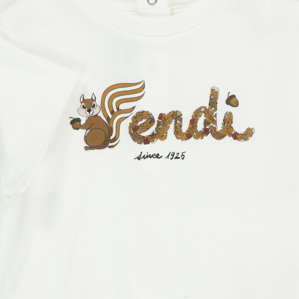 Fendi Baby Unisex T-Shirt In Wit
