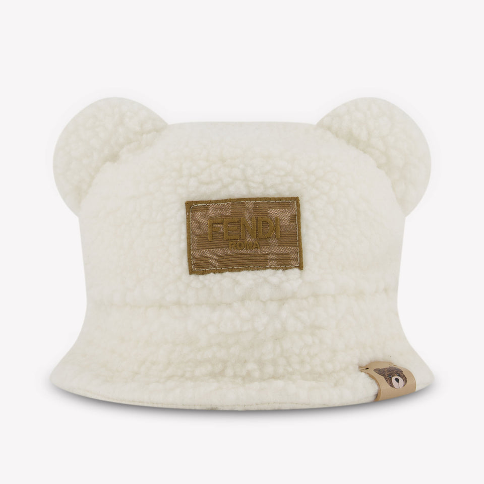 Fendi Baby Unisex Hat in OffWhite