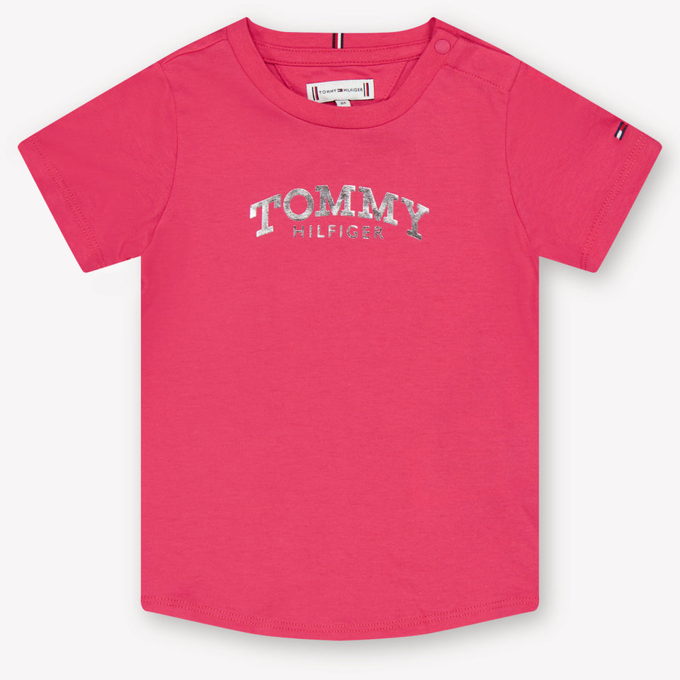 Tommy Hilfiger Baby Meisjes T-Shirt In Donker Roze