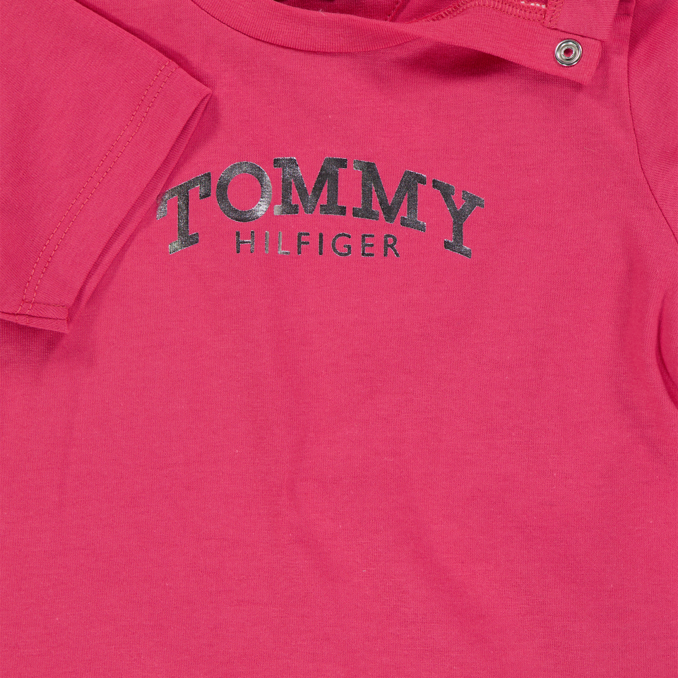 Tommy Hilfiger Baby Meisjes T-Shirt In Donker Roze