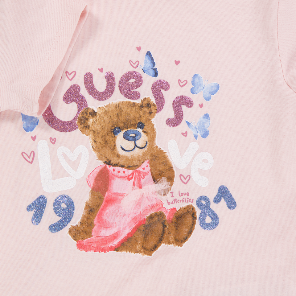 Guess Kids Girls T-Shirt In Light Pink