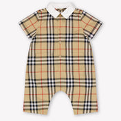 Burberry Andrew Baby Boys Playsuit In Beige