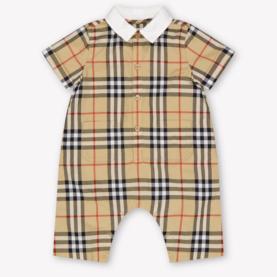 Burberry Andrew Baby Boys Playsuit In Beige