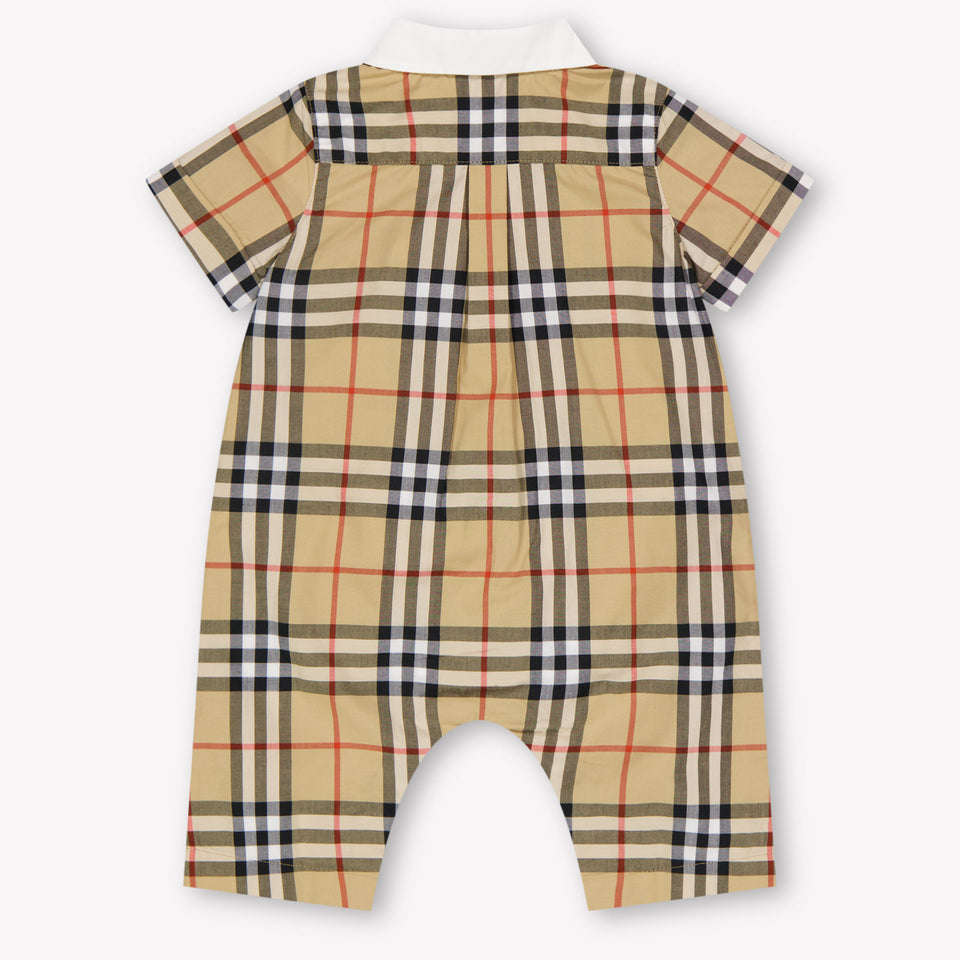 Burberry Andrew Baby Boys Playsuit In Beige