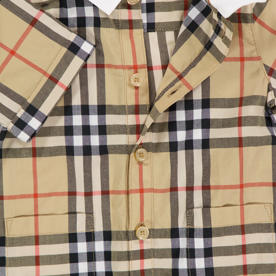 Burberry Andrew Baby Boys Playsuit In Beige