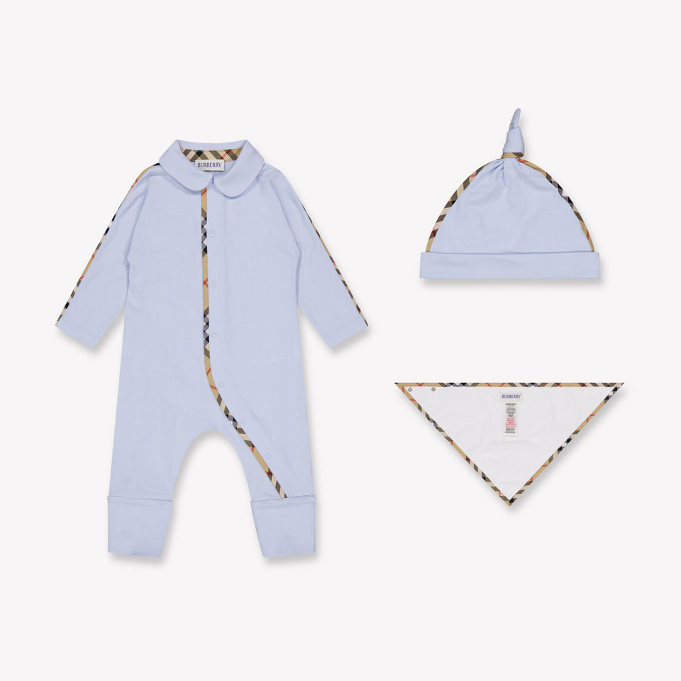 Burberry Hamilton Baby Boys Playsuit In Light Blue