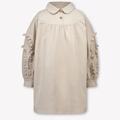 Donsje Amsterdam Kids Girls Dress In Taupe
