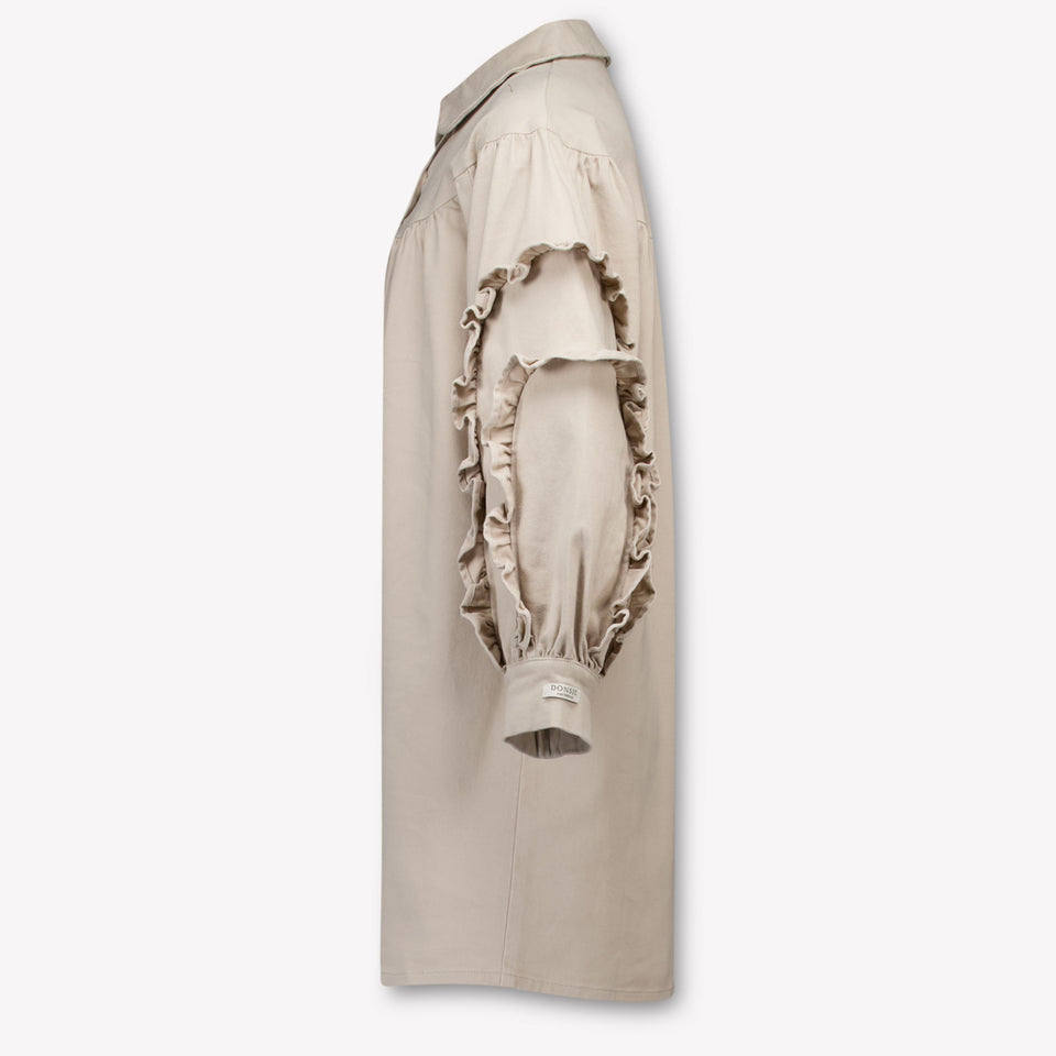 Donsje Amsterdam Kids Girls Dress In Taupe