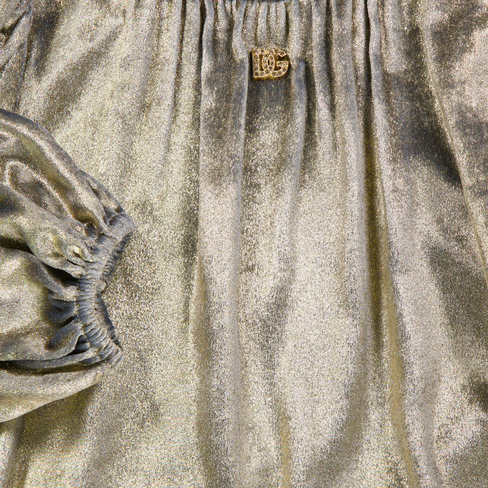 Dolce & Gabbana Kids Girls Dress In Gold