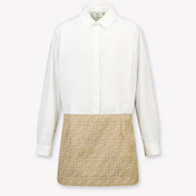 Fendi Kids Girls Dress In Beige