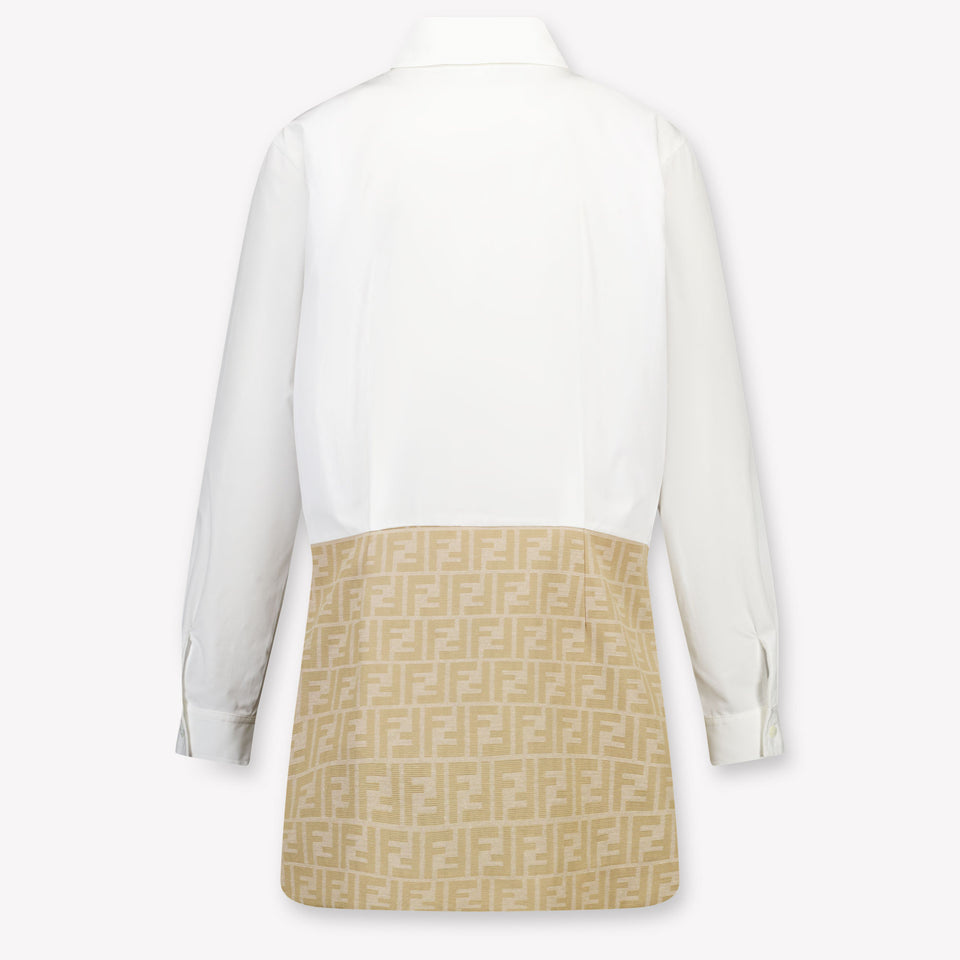 Fendi Kids Girls Dress In Beige
