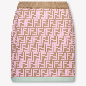 Fendi Kids Girls Skirt In Camel