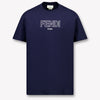 Fendi Kinder Jongens T-Shirt In Navy