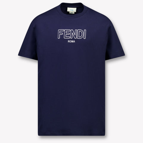 Fendi Kids Boys T-Shirt In Navy