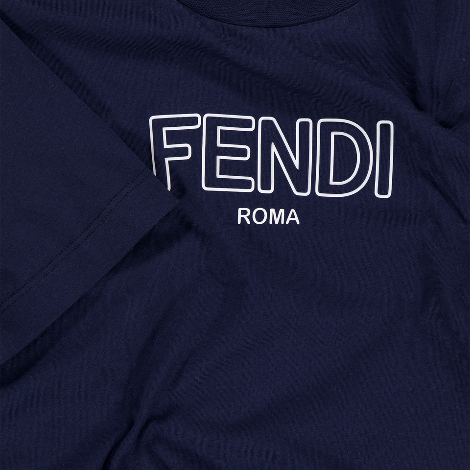 Fendi Kids Boys T-Shirt In Navy