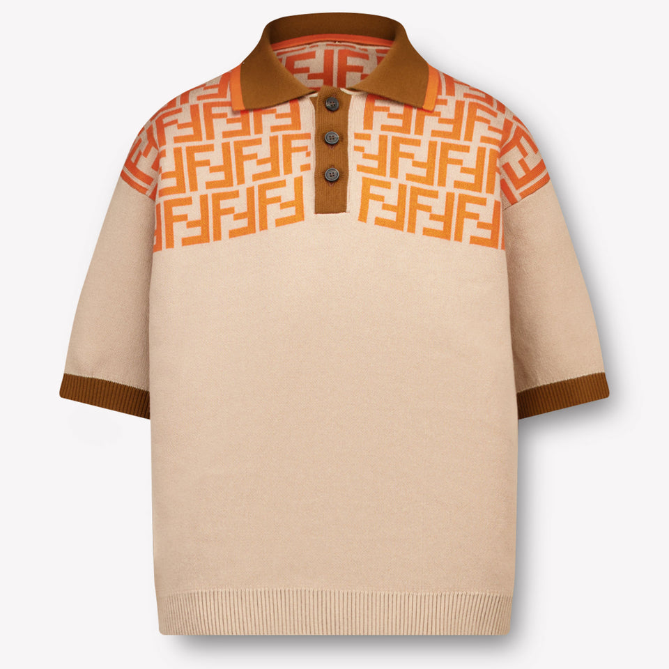 Fendi Kids Boys Polo In Beige