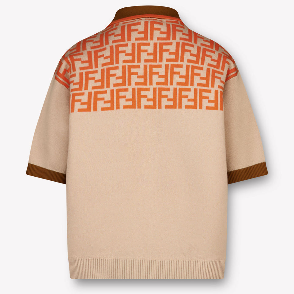 Fendi Kids Boys Polo In Beige