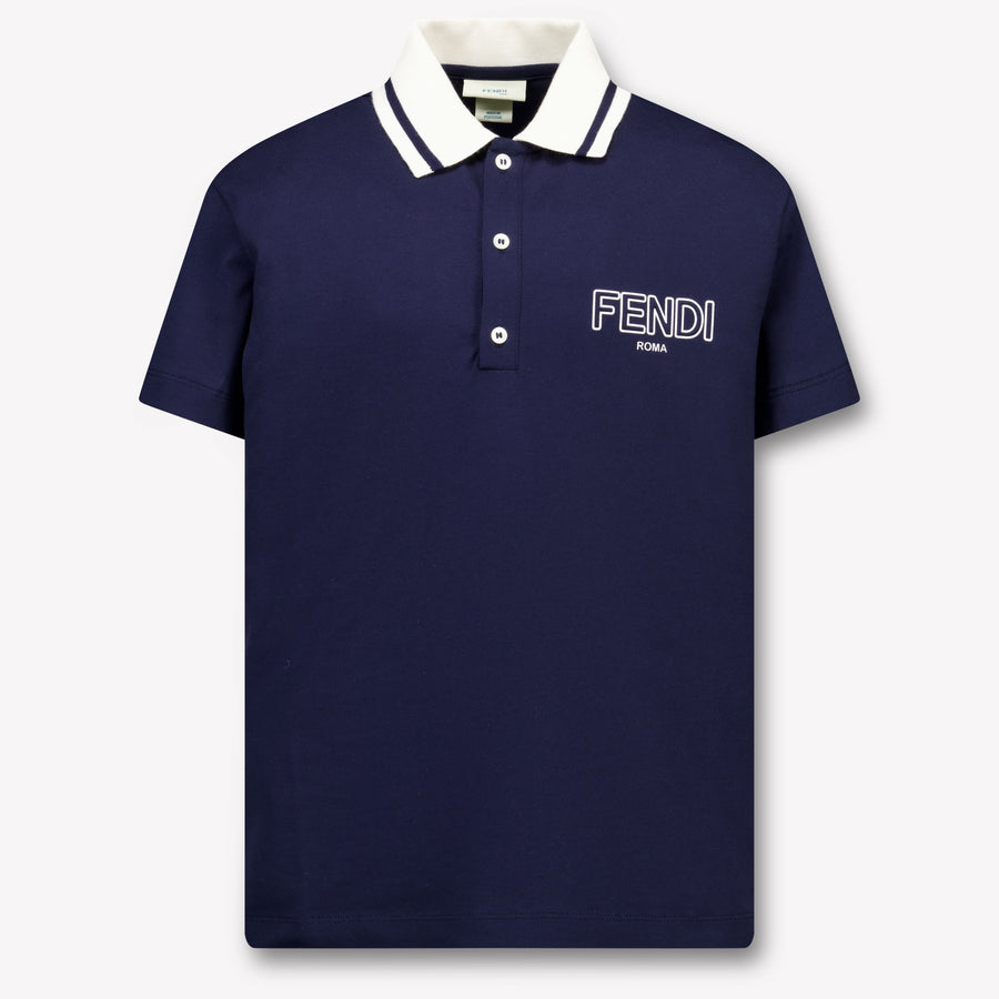 Fendi Boys Polo Shirt in Navy