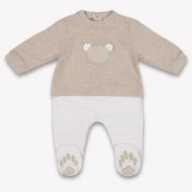 First Baby Boys Playsuit In Beige