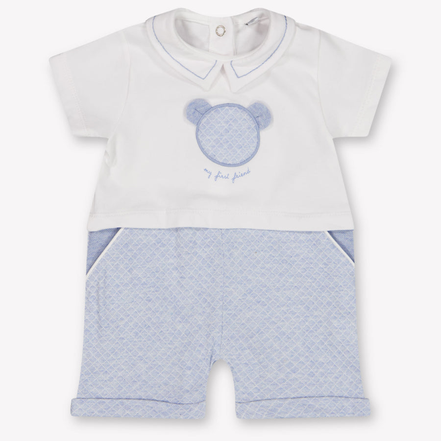 First Baby Boys Playsuit In White