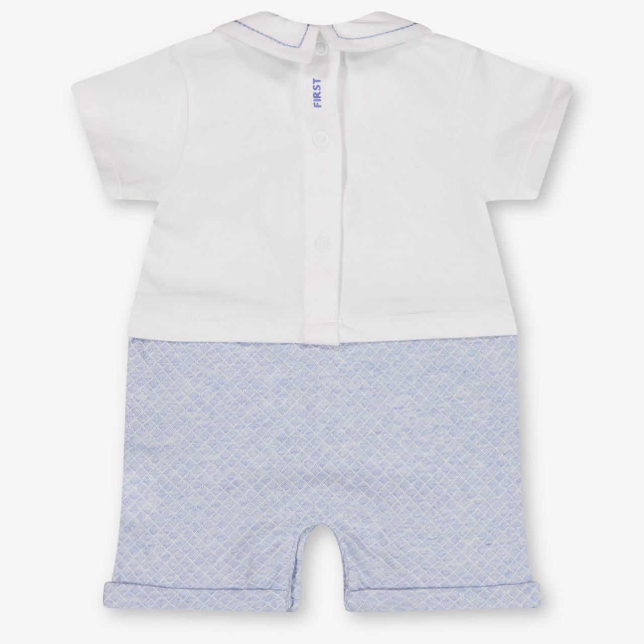First Baby Boys Playsuit In White