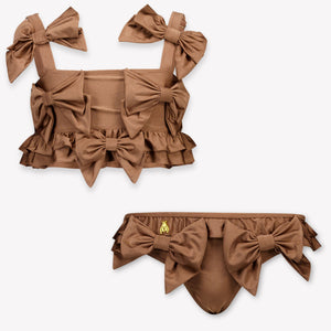 Luvbug Kids Girls Swimwear In Brown