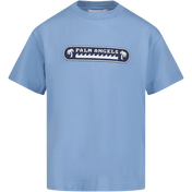 Palm Angels Kinder Jongens T-Shirt Licht Blauw