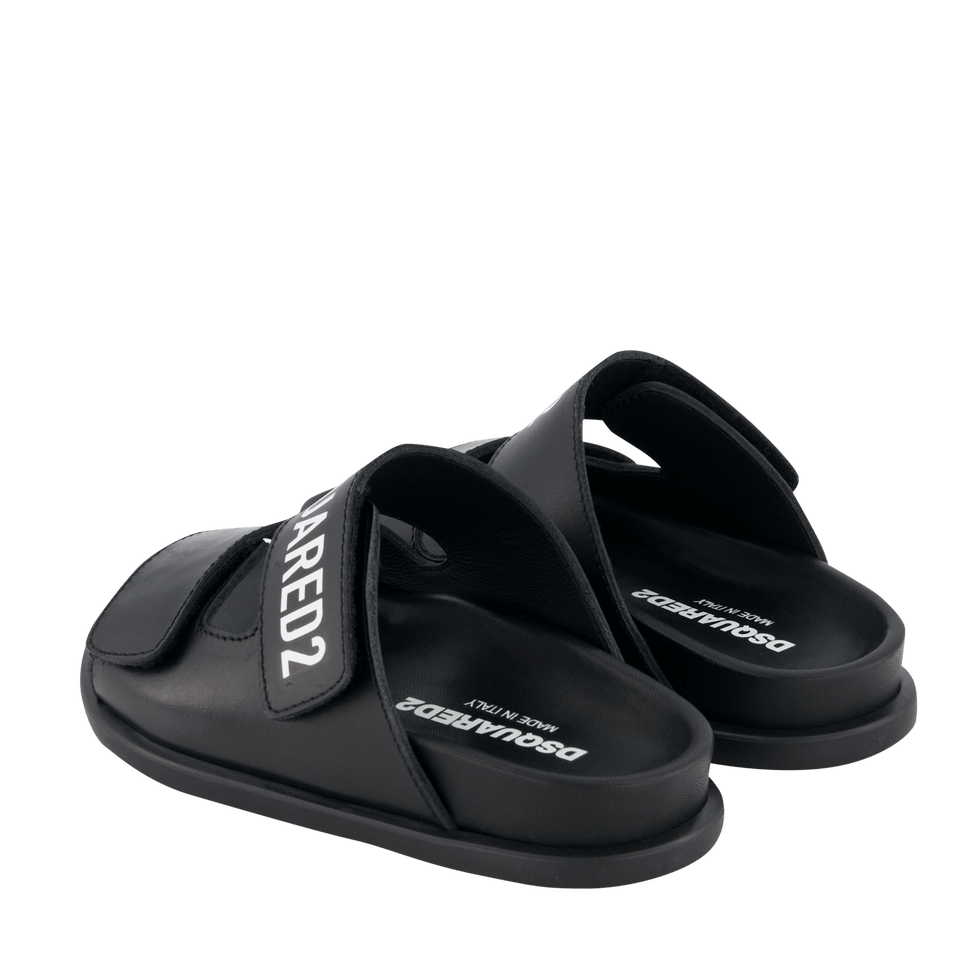 Dsquared2 Kinder Unisex Slippers Zwart