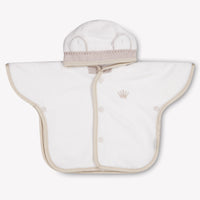 First Baby Unisex Poncho Badjas in White