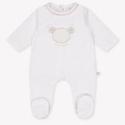 First Baby Unisex Playsuit In White