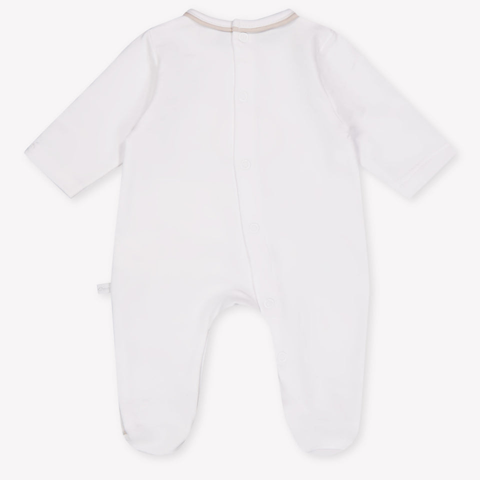 First Baby Unisex Playsuit In White