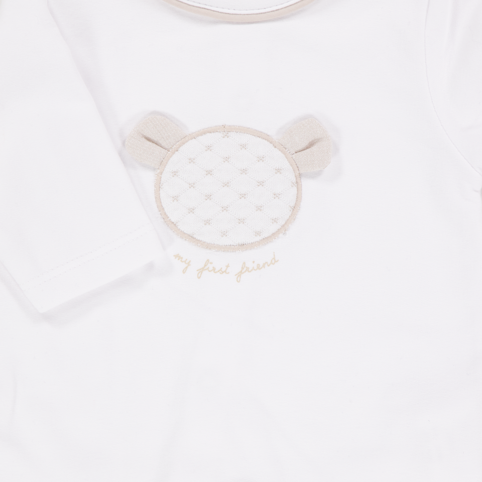 First Baby Unisex Playsuit In White