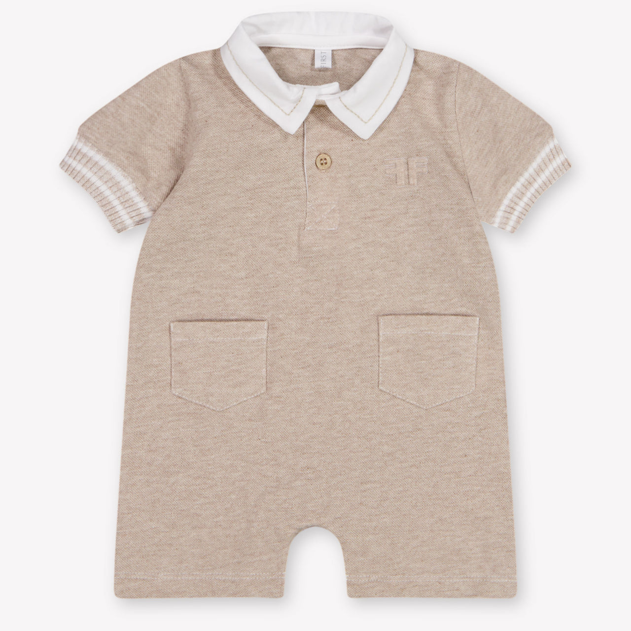 First Baby Unisex Romper In Beige