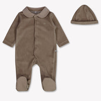First Baby Unisex Playsuit In Beige