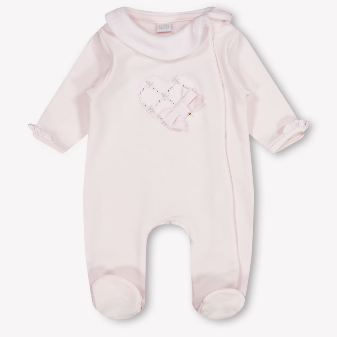 First Baby Girls Playsuit In Light Pink