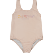 Off-White Baby Meisjes Zwemkleding Roze