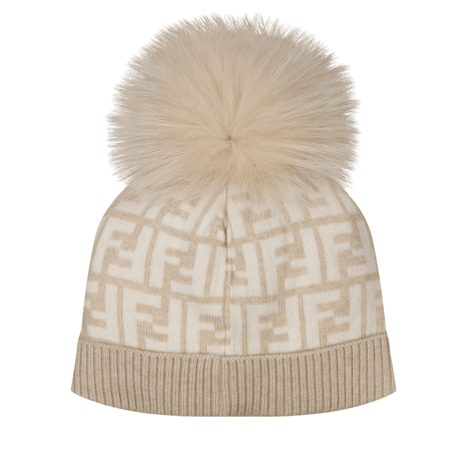 Fendi Baby Unisex Muts Licht Beige