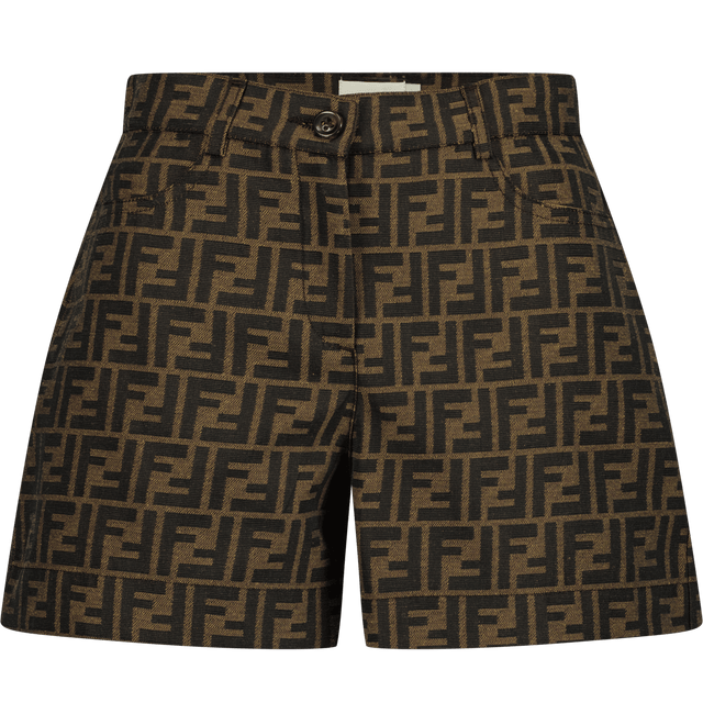 Fendi Kinder Meisjes Shorts Bruin 3Y