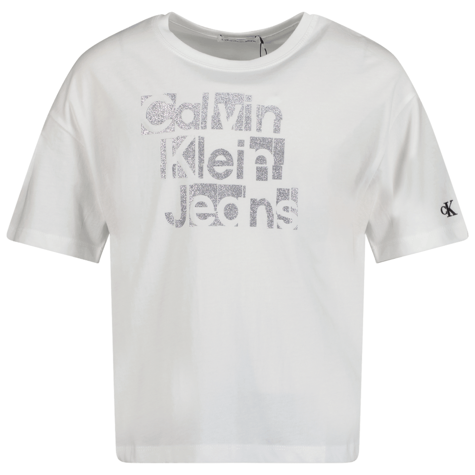 Calvin Klein Kinder Meisjes T-Shirt Wit 4Y