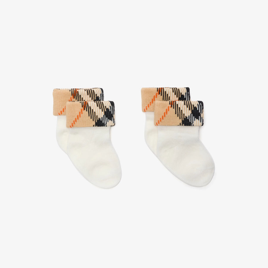 Burberry Turn Back Baby Unisex Sokjes In Wit