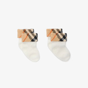 Burberry Turn Back Baby Unisex Sokjes In Wit